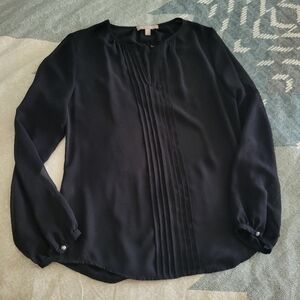 Banana Republic Black Pleated Blouse